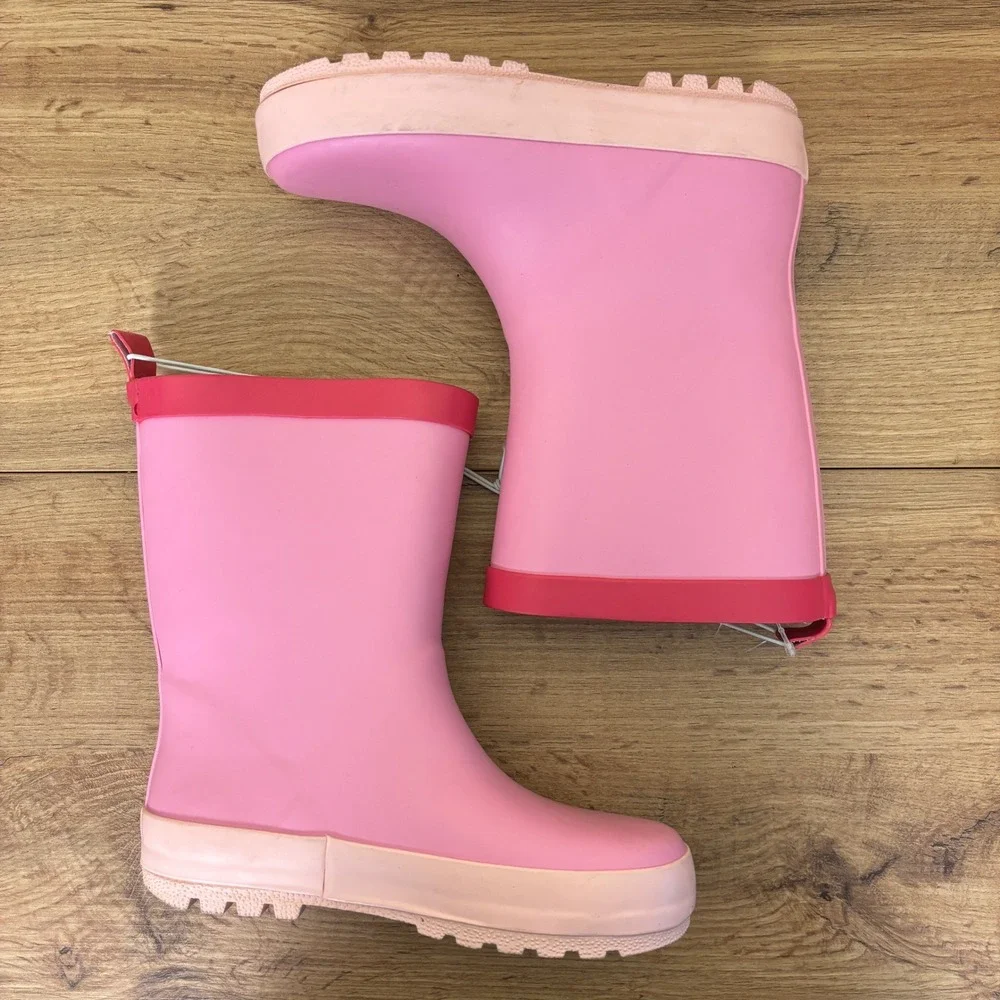 HARPER CANYON Audra Rain Boots Pink Kids Size 12 Waterproof Rubber Slip On